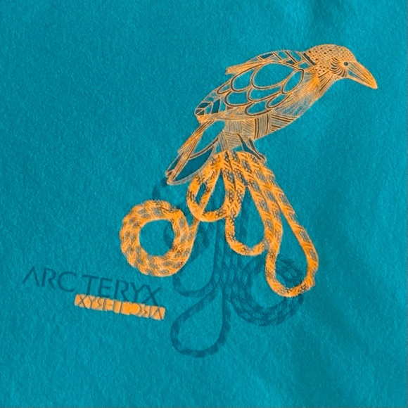M - turquoise Arc’teryx climbing t-shirt (S/M) - Picture 3 of 9